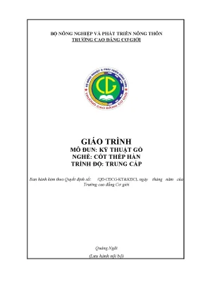 Giáo Trình Kỹ Thuật Gò Nghề Cốt Thép Trung Cấp