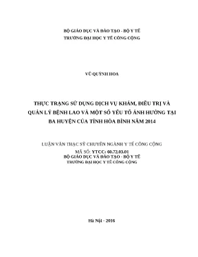 Thực trạng sử dụng dịch vụ khám và điều trị bệnh lao tại
