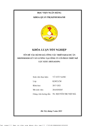 Đánh Giá Hiệu Quả Dự Án Showroom Lê Văn Lương Tại Công