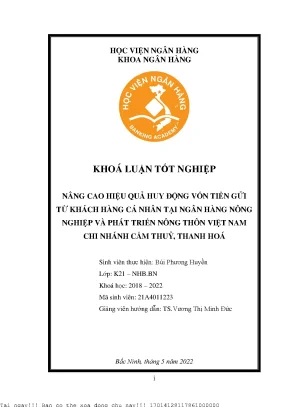 Nâng cao hiệu quả huy động vốn tiền gửi cá nhân tại