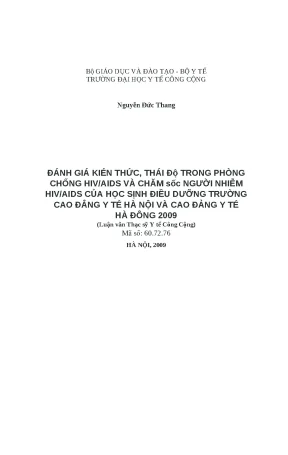 Đánh Giá Kiến Thức và Thái Độ Về HIV/AIDS của Sinh Viên