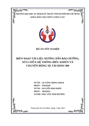 Hướng Dẫn Bảo Dưỡng và Sửa Chữa Hệ Thống Điều Khiển Xe