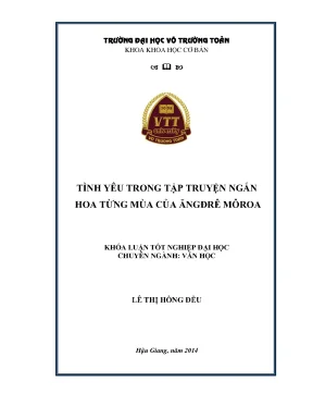 Khóa Luận Tốt Nghiệp Về Văn Học Tình Yêu Trong Tập