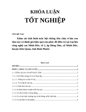 Khảo sát hội chứng tiêu chảy ở lợn con và hiệu quả điều