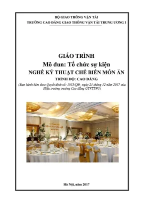Giáo trình Tổ chức sự kiện ngành Chế biến Món ăn (P1)