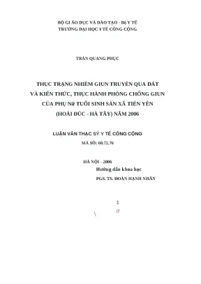 Thực trạng nhiễm giun truyền qua đất và kiến thức phòng