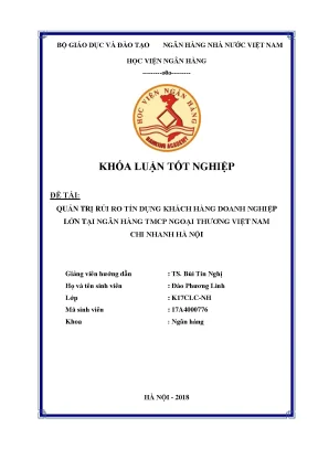 Quản Trị Rủi Ro Tín Dụng Khách Hàng Doanh Nghiệp Lớn Tại