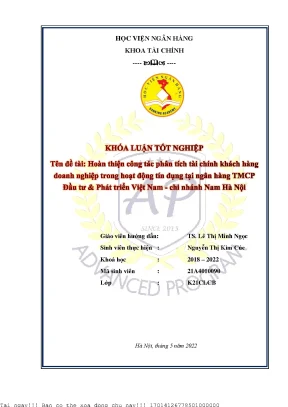 Phân Tích Tài Chính Khách Hàng Doanh Nghiệp Trong Hoạt