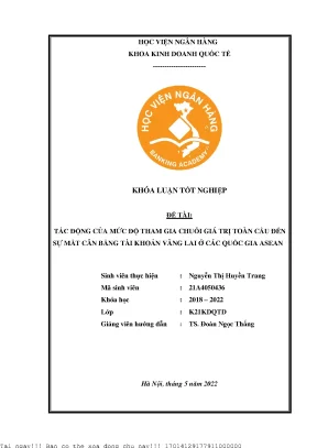 Tác động của chuỗi giá trị toàn cầu đến tài khoản vãng