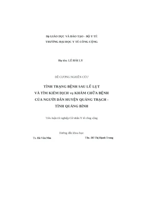 Tình Trạng Bệnh Tật Sau Lũ Lụt và Dịch Vụ Khám Chữa Bệnh 