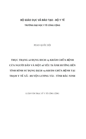 Thực trạng sử dụng dịch vụ khám chữa bệnh tại trạm y tế