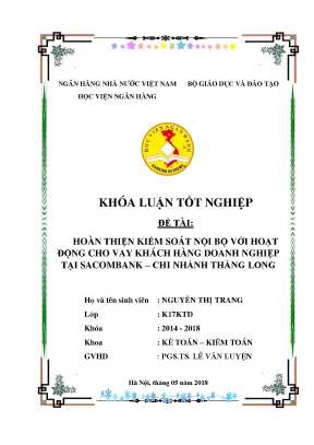 Hoàn thiện kiểm soát nội bộ trong cho vay doanh nghiệp