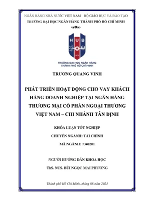 Phát Triển Hoạt Động Cho Vay Doanh Nghiệp Tại
