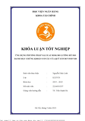 Phân Tích Rủi Ro Danh Mục Chứng Khoán Quỹ ETF DCVFMVN30