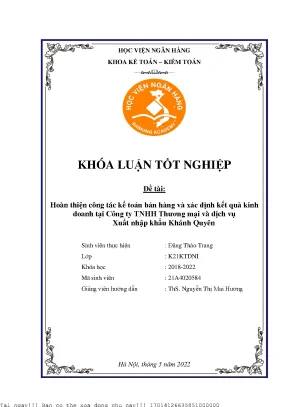 Cải tiến kế toán bán hàng và xác định kết quả kinh doanh
