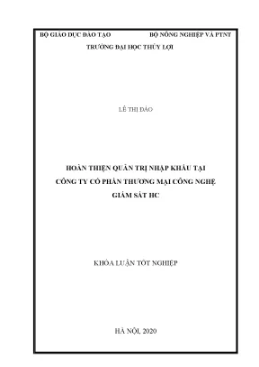 Tối ưu hóa quản trị nhập khẩu tại công ty thương mại