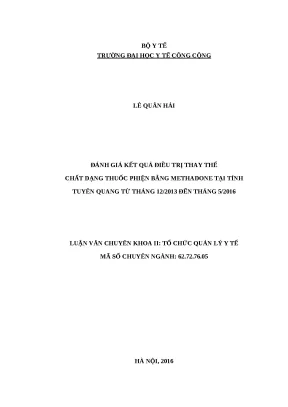 Đánh Giá Kết Quả Điều Trị Methadone Tại Tỉnh Tuyên Quang