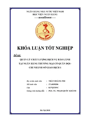 Quản Lý Chất Lượng Dịch Vụ Bảo Lãnh Tại Ngân Hàng Thương
