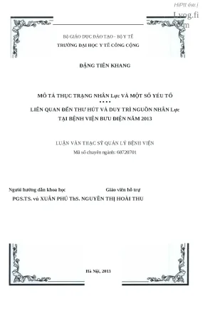 Thực trạng nhân lực và yếu tố thu hút tại Bệnh viện Bưu