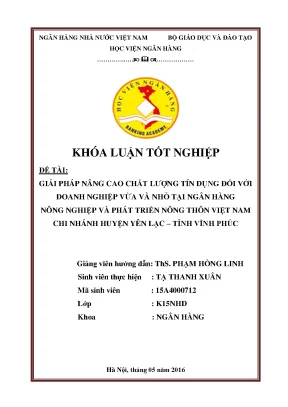 Giải Pháp Nâng Cao Chất Lượng Tín Dụng Cho Doanh Nghiệp