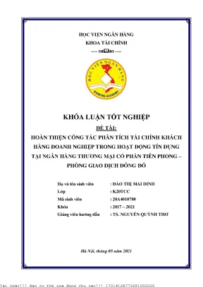 Cải Thiện Phân Tích Tài Chính Khách Hàng Doanh Nghiệp