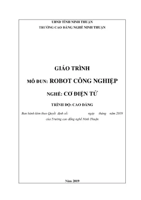 Giáo Trình Robot Công Nghiệp: Đào Tạo Cơ Điện Tử Cao Đẳng