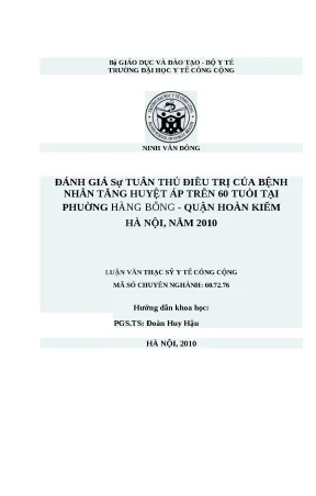 Đánh Giá Tuân Thủ Điều Trị Tăng Huyết Áp Ở Người Trên 60