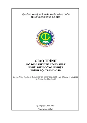 Giáo Trình Điện Tử Công Suất Cho Nghề Điện Công Nghiệp 