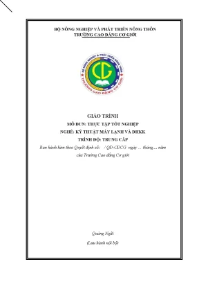 Giáo Trình Thực Tập Tốt Nghiệp Kỹ Thuật Máy Lạnh và Điều 