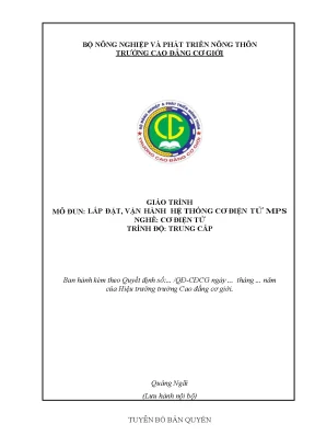 Giáo Trình Lắp Đặt và Vận Hành Hệ Thống Cơ Điện Tử MPS 