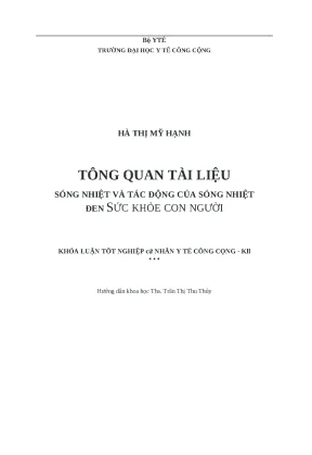 Tác động của sóng nhiệt đến sức khỏe con người: Hiểu 