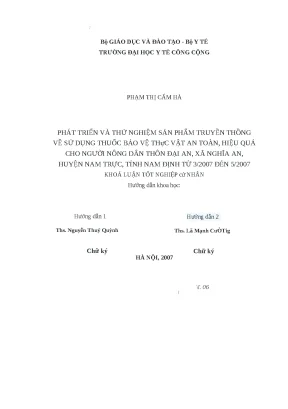 Phát triển sản phẩm truyền thông về sử dụng thuốc bảo vệ