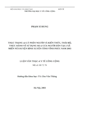 Thực trạng xử lý phân người và kiến thức về hố xí tại