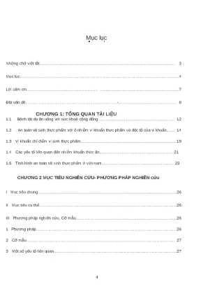 Khảo sát ô nhiễm vi khuẩn thực phẩm tại cửa hàng ăn