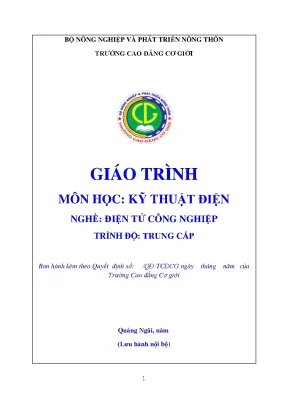 Giáo Trình Kỹ Thuật Điện - Đào Tạo Nghề Điện Tử Công Nghiệp