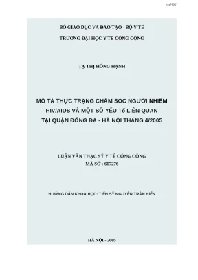 Chăm Sóc Người Nhiễm HIV/AIDS Tại Quận Đống Đa, Hà Nội: