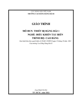 Giáo Trình Thiết Bị Hàng Hải 1 - Điều Khiển Tàu Biển