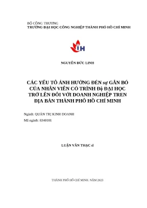 Các yếu tố ảnh hưởng đến sự gắn bó của nhân viên đại học