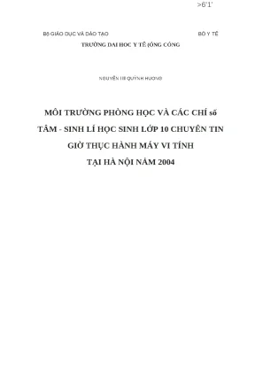 Tác động của môi trường phòng học đến tâm sinh lý học