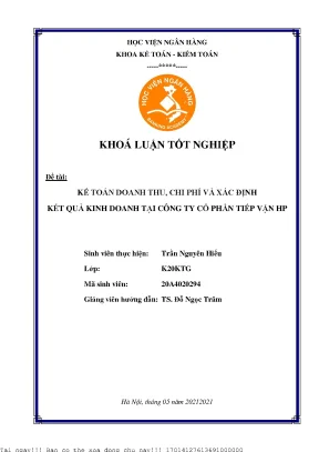 Kế Toán Doanh Thu và Chi Phí: Xác Định Kết Quả Kinh