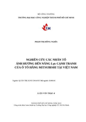 Nghiên cứu nhân tố ảnh hưởng đến năng lực cạnh tranh ô