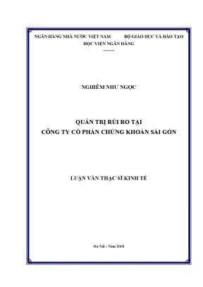 Quản Trị Rủi Ro Tại Công Ty Cổ Phần Chứng Khoán Sài Gòn