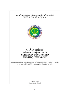 Giáo Trình Điện Cơ Bản: Hướng Dẫn Đào Tạo Nghề Điện Công 