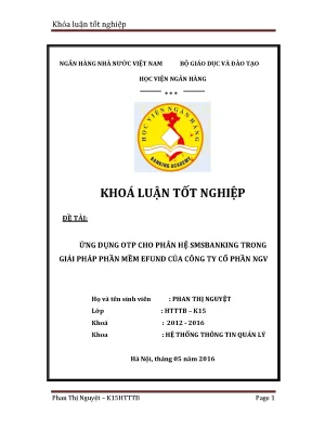 Ứng Dụng OTP Trong SMS Banking: Giải Pháp Phần Mềm Efund