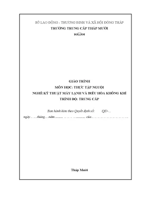 Giáo Trình Thực Tập Nghề Kỹ Thuật Máy Lạnh và Điều Hòa
