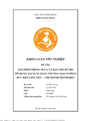 Giải pháp hiệu quả phòng ngừa rủi ro tín dụng tại ngân