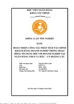 Cải thiện phân tích tài chính doanh nghiệp trong tín