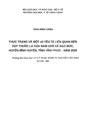Tình Hình Hút Thuốc Lá và Các Yếu Tố Liên Quan Tại Xã