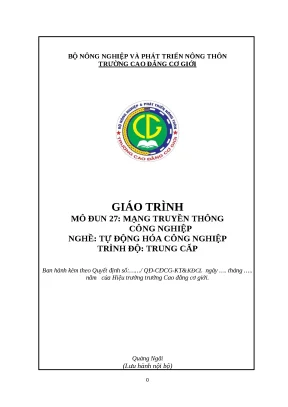 Giáo Trình Mạng Truyền Thông Công Nghiệp Tự Động Hóa 
