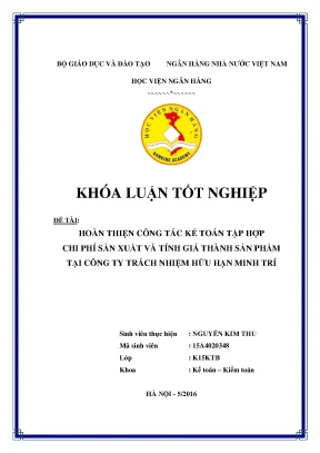 Hoàn thiện kế toán chi phí sản xuất và tính giá thành